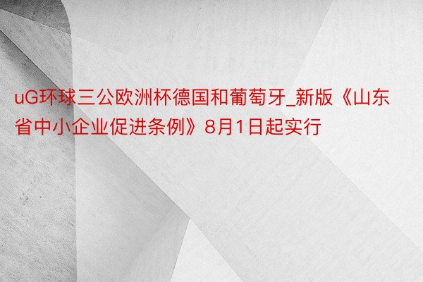 uG环球三公欧洲杯德国和葡萄牙_新版《山东省中小企业促进条例》8月1日起实行